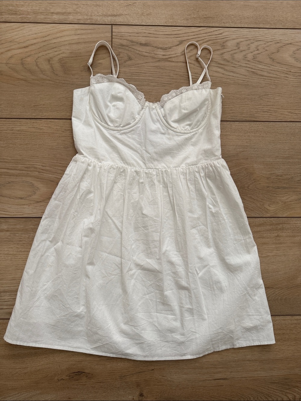 Princess Polly White Lace-Trim Bustier Sundress
